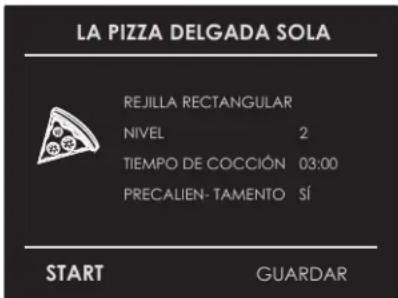 Fulgor Milano F7DP30B1 - Seleccionar una receta "CLASSIC PIZZA" ya configurada: - 1