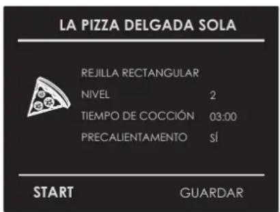 Fulgor Milano F7SP24S1 - Seleccionar una receta "CLASSIC PIZZA" ya configurada: - 1