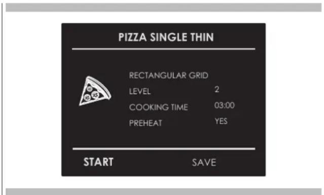 Fulgor Milano F7SP24S1 - Selecting an already-set "CLASSIC PIZZA" recipe: - 1