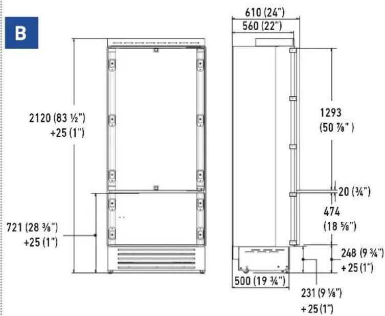 Fulgor Milano F7SRC24S1-L - B Appliance height - 2