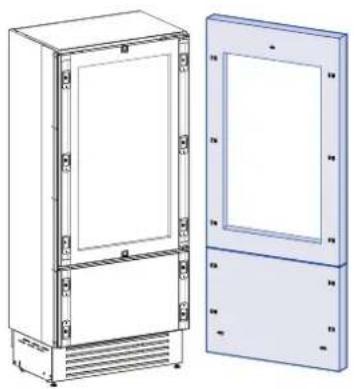 Fulgor Milano F7SRC24S1-L - Overlay panels layout for appliance with glass door and one bottom-drawer - 1