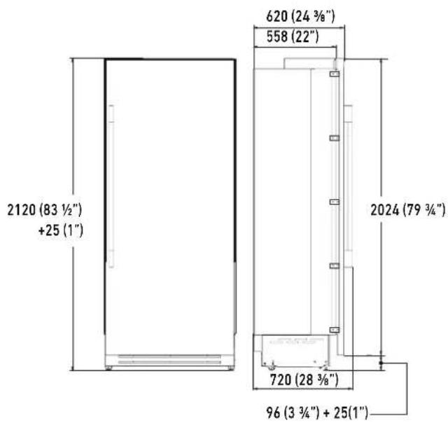 Fulgor Milano F7SRC24S1-L - Appliance height - 2