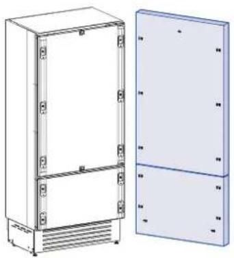 Fulgor Milano F7SRC24S1-L - Overlay panels layout for appliance with one bottom-drawer - 1