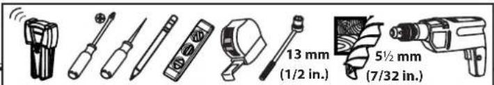 13 mm (1/2 in.) 5½ mm (7/32 in.)