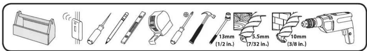 13mm (1/2 in.) 5.5mm (7/32 in.) 10mm (3/8 in.)