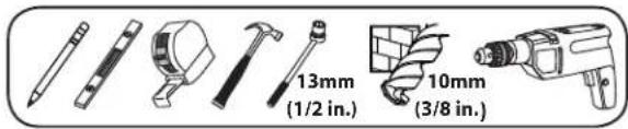 13mm (1/2 in.) 10mm (3/8 in.)