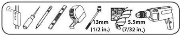 13mm (1/2 in.) 5.5mm (7/32 in.)