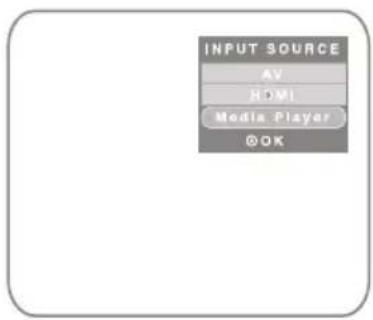 INPUT SOURCE AV HDMI Media Player @OK
