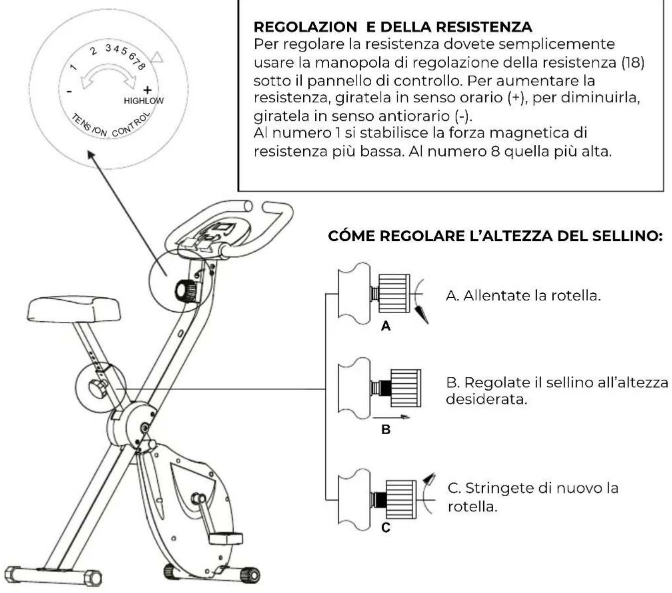 Prixton BF100 - 5.Installazione del palo del sellino e del sellino. - 1
