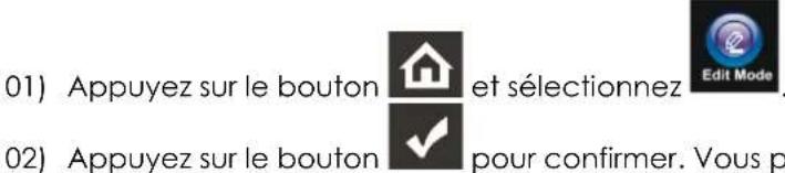 01) Appuyez sur le bouton et sélectionnez. 02) Appuyez sur le bouton pour confirmer. Vous p