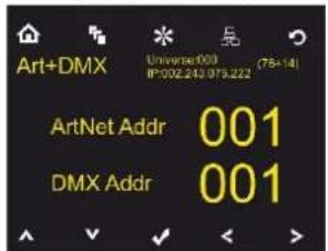 Art+DMX Universal003 IP:002.243.075.222 (76+14) ArtNet Addr 001 DMX Addr 001