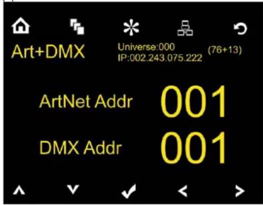 INFINITY iW-1941 RDM - Paramètres ArtNet (mode Artnet + DMX) - 1