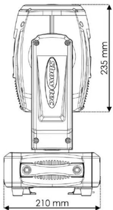 Showtec Phantom 3R Beam - Dimensions - 2
