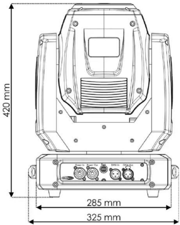 Showtec Phantom 3R Beam - Dimensions - 1