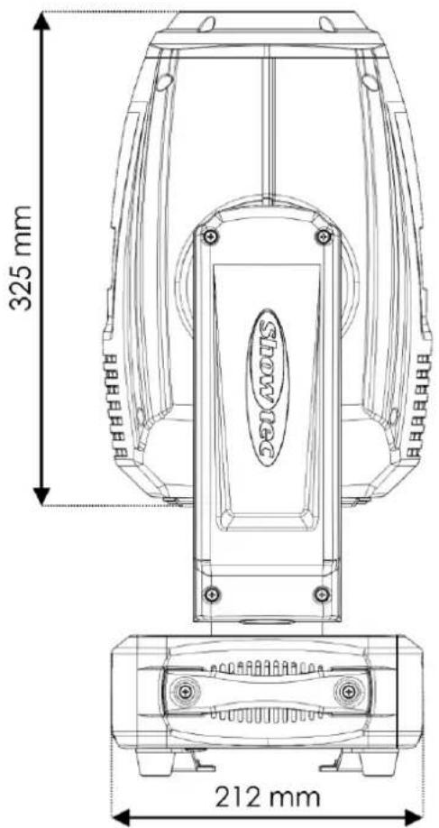 Showtec Phantom 250 Spot - Dimensions - 1