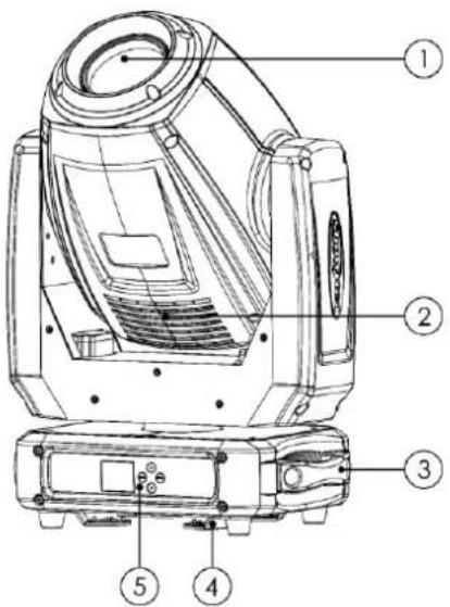 Showtec Phantom 250 Spot - Vue de la partie avant - 1