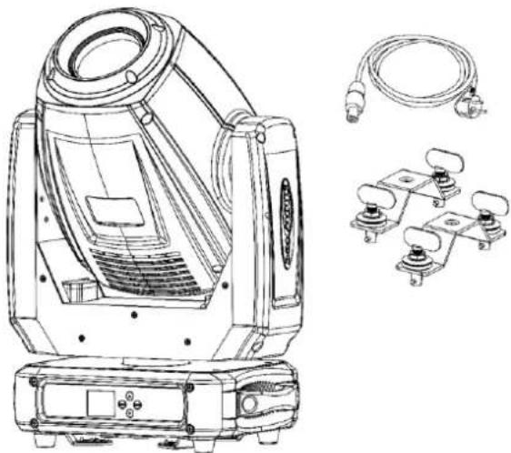 Showtec Phantom 250 Spot - Le contenu expédié comprend : - 1