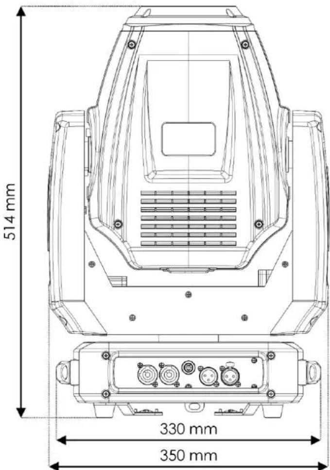 Showtec Phantom 250 Spot - Dimensions - 2