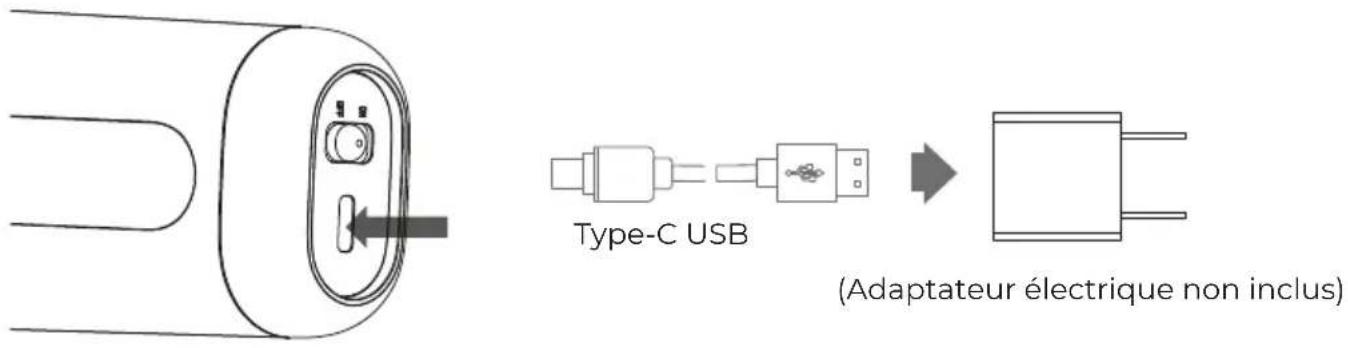 Type-C USB (Adaptateur électrique non inclus)