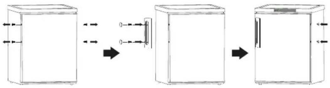 HOOVER HOOHS58EWK - Invertir el sentido de apertura de la puerta - 6