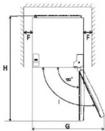 HOOVER HOCH1T518EXK - Espace requis - 2