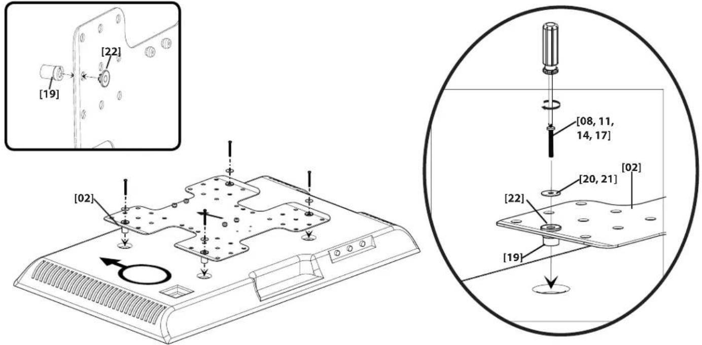 SANUS VMF408 - 1-3 Attach bracket to TV - 1
