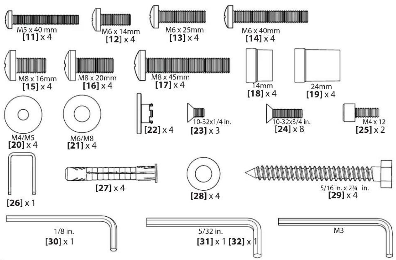 SANUS VMF408 - Supplied Parts and Hardware - 2