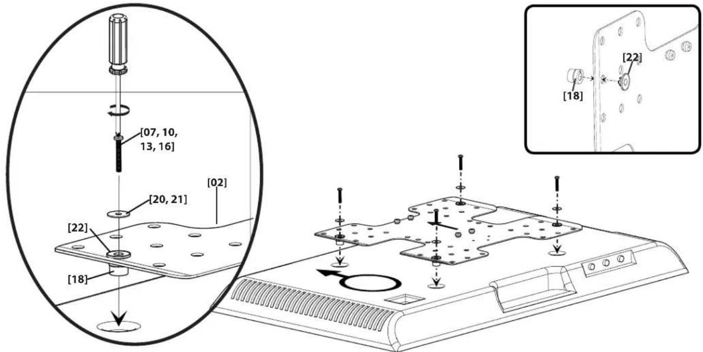 SANUS VMF408 - 1-2 Attach bracket to TV - 1