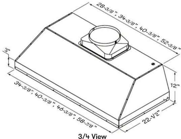Zephyr Spruce AK9846BS - Hood Specifications - 1