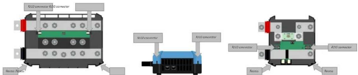 VICTRON ENERGY Lynx Shunt VE.Can - Connexion des câble(s) RJ10 - 1