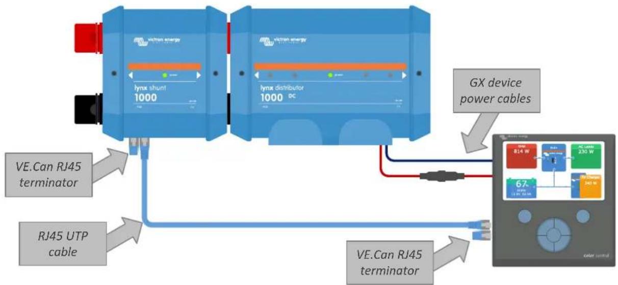 VICTRON ENERGY Lynx Shunt VE.Can - Connectez l'appareil GX - 1