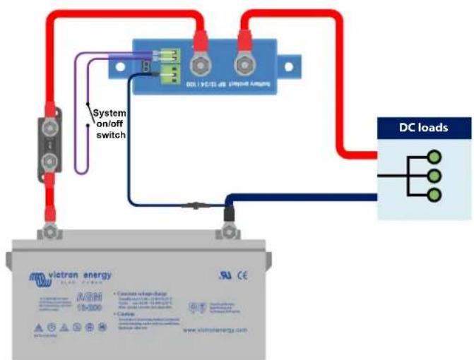VICTRON ENERGY BatteryProtect 12/24V - BatteryProtect Interrupteur d'allumage/arrêt à distance - 1