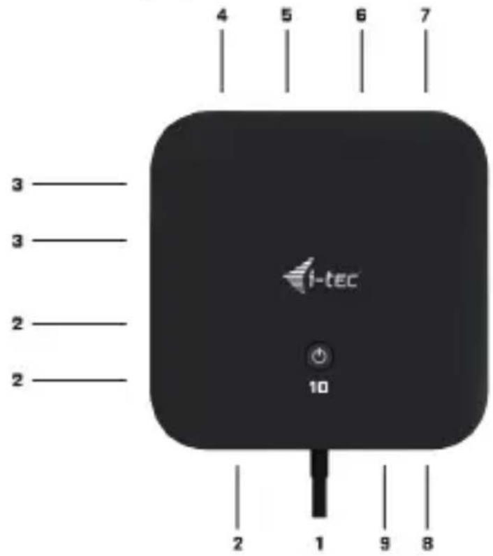 i-TEC C31HDMIDPDOCKPD65 - i-tec USB-C HDMI DP Display Dock with PD 100 W - 2