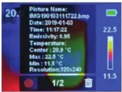 VOLTCRAFT WBP-80 - d) Aufrufen gespeicherter Bildschirmotos/Bilddaten - 1