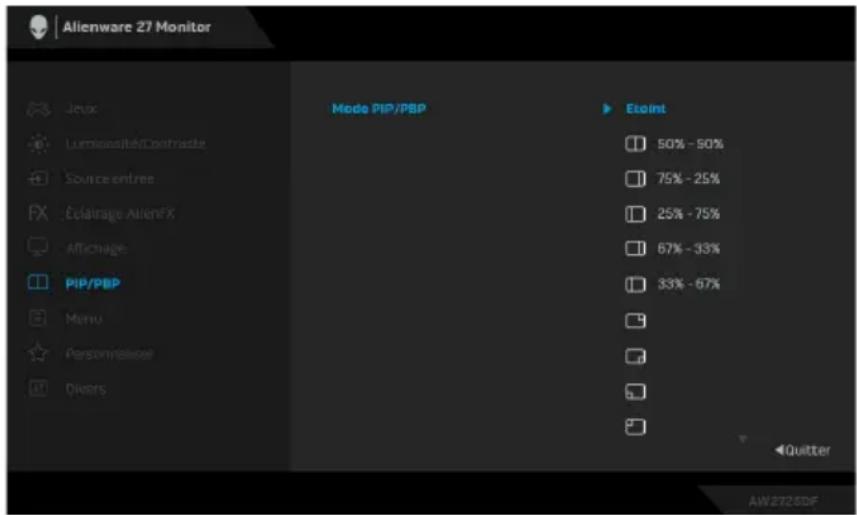 ALIENWARE AW2725DF - Mode PIP/PBP - 1