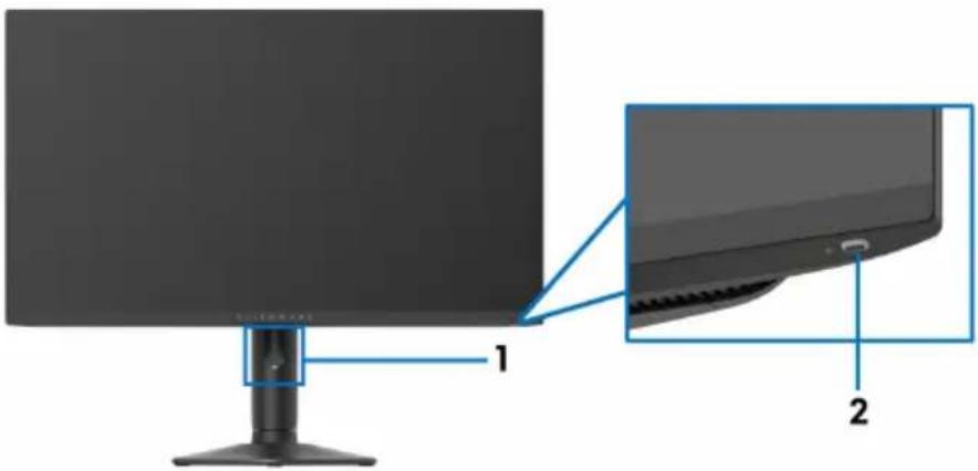ALIENWARE AW2725DF - Identification des pièces et contrôles - 1