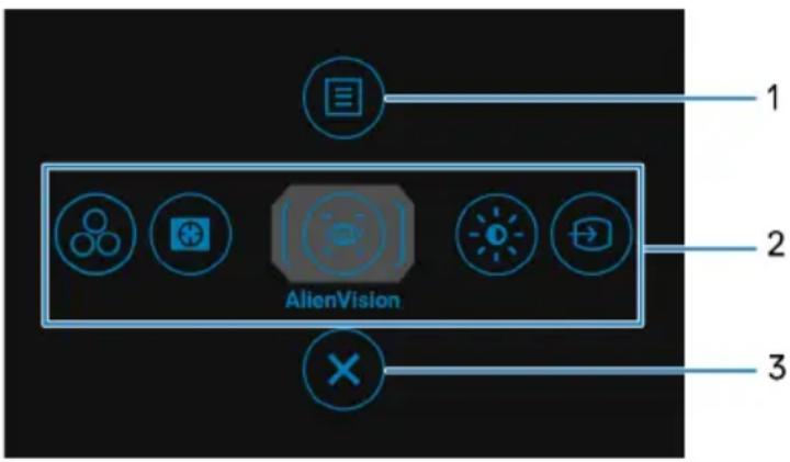ALIENWARE AW2725DF - Accès au Lanceur de menu - 1