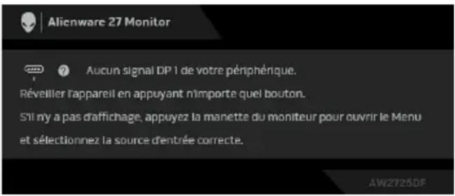 ALIENWARE AW2725DF - Messages d'avertissement OSD - 12