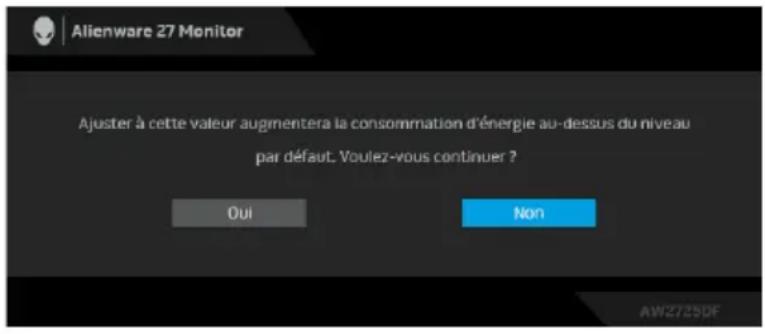 ALIENWARE AW2725DF - Messages d'avertissement OSD - 6