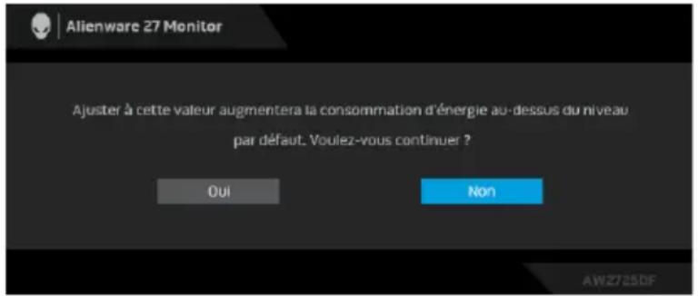 ALIENWARE AW2725DF - Messages d'avertissement OSD - 4