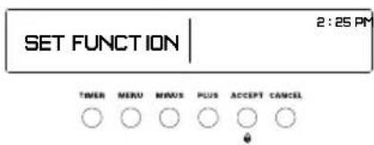 SET FUNCTION 2:25 PM TIMER MENU MINUS PLUS ACCEPT CANCEL