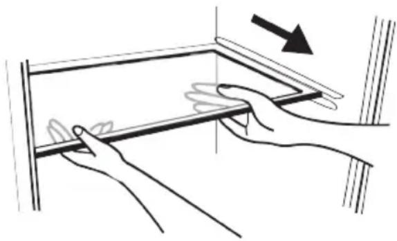 HAIER HC45SG42SB - To remove or replace a full-width slide-out shelf: - 1