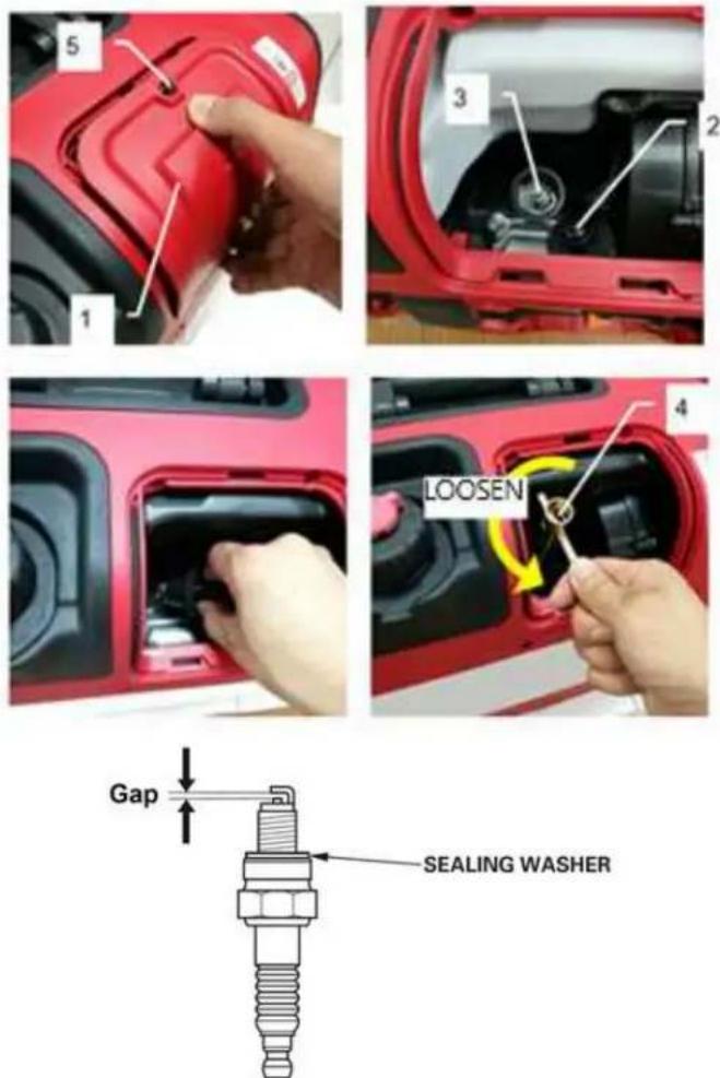 RIBIMEX PRGES2000I - 6.2.3- Spark plug maintenance (Fig. 23) - 2