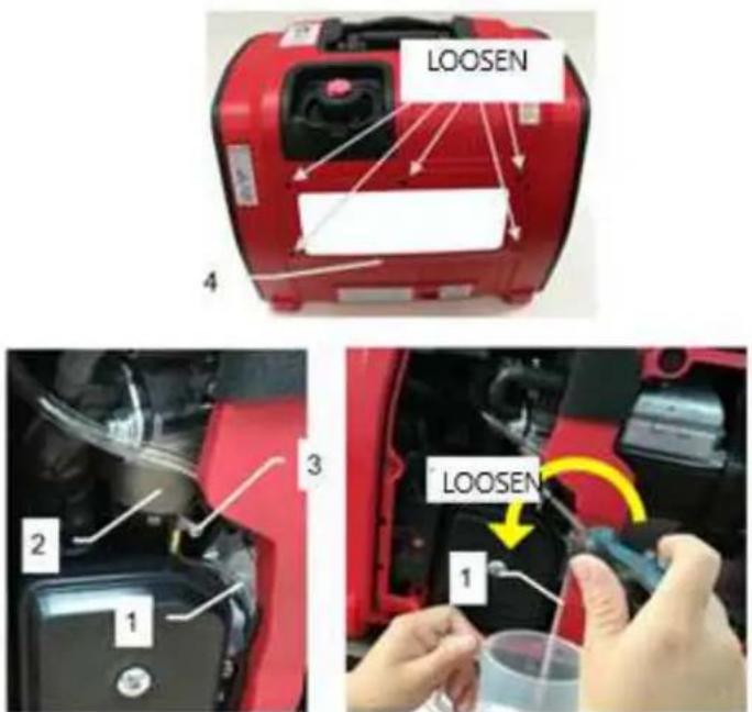 RIBIMEX PRGES2000I - 6.3.1- Drain the fuel from the carburettor (Fig. 26) - 1