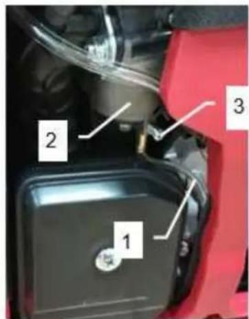 RIBIMEX PRGES2000I - 6.3.3- Drainer à nouveau le carburant du carburateur (Fig. 28) - 1