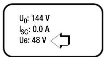 U₀: 144 V Iₛ꜀: 0.0 A Ue: 48 V