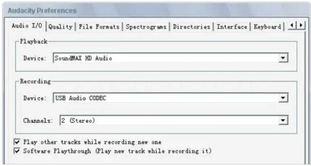 Krüger&Matz TT-602 - Computerinstellingen voor Audacity - 3