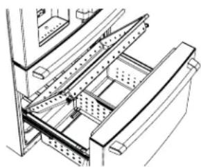 GE CAE28DM5TS5 - REMOVE PIZZA TRAY AND LOWER FREEZER BASKET (on some models) - 1