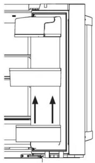 GE CGE29DP4TW2 - To place bins into doors: - 1