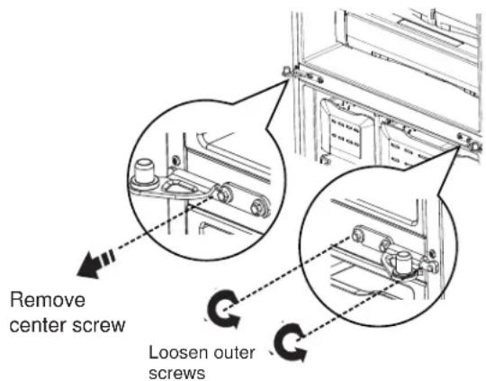 GE CGE29DP2TS1 - REMOVE CENTER HINGE (if necessary) - 1